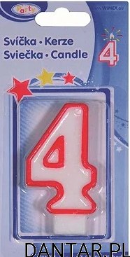 Świeca 4 cyfra z podstawką 37004 a1/12