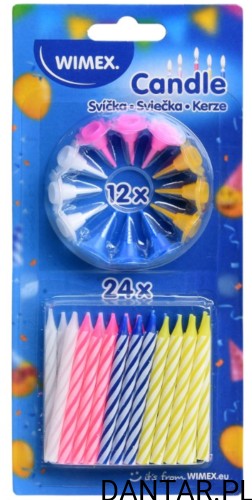 Świeczki urodzinowe z podstawką 60mm  a24/24 37100