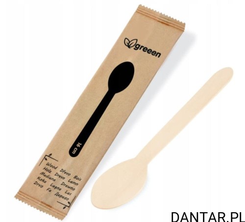 Łyżka drewniana 16cm pojedyńczo pakowana a100/10 40026
