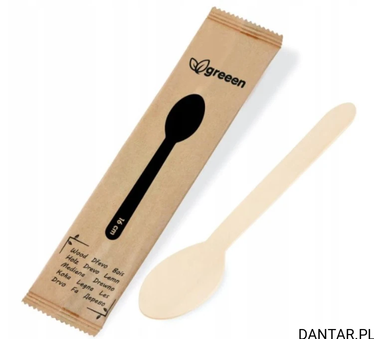 Łyżka drewniana 16cm pojedyńczo pakowana a100/10 40026