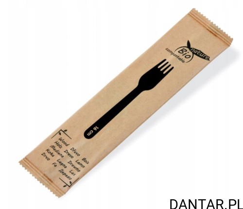 Widelec drewniany 16cm pojedyńczo pakowany 40027 a100/10