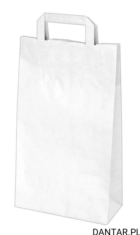 Torby papierowe B4 białe płaski uchwyt 26x14x32cm 47328 a50/5