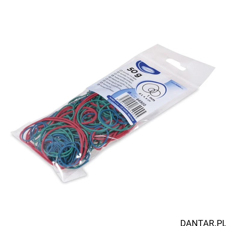 Gumki recepturki mix kolorów 1mm, 2,4,6 50g 64900