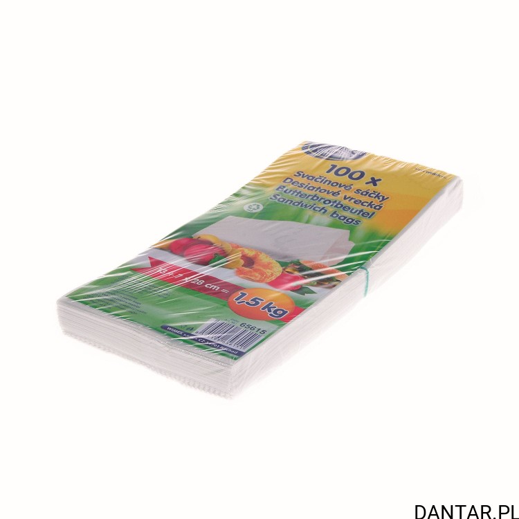Torebka papierowa fałdowa biała 1,5kg M 14x7x28 65615 a100 