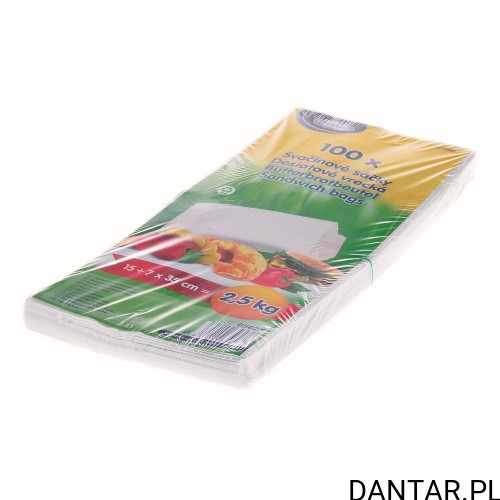 Torebka papierowa fałdowa biała 2,5kg L 15x7x35 65625 a100 