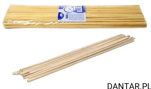 Patyczki kwadratowe do waty cukrowej 4x4mm 40cm a100/20 66774