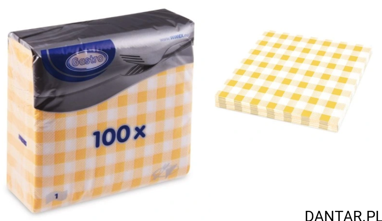 Serwetka 1-warstwowa karo żółta 33x33 a100/28 70555