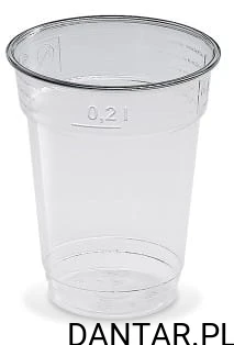 Kubek shake transparentny 200ml *78 - z cechą 76020  a50/25 