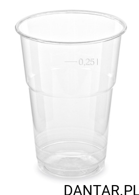 Kubek shake transparentny 250ml *78 - z cechą 76025  a50/25 