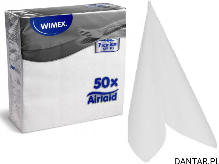 Serwetki premium 40x40 cm białe flizelina 89100 a50/16