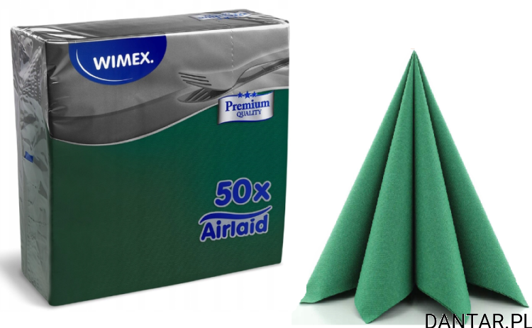 Serwetki premium 40x40 cm ciemno zielone flizelina 89106 a50/16 