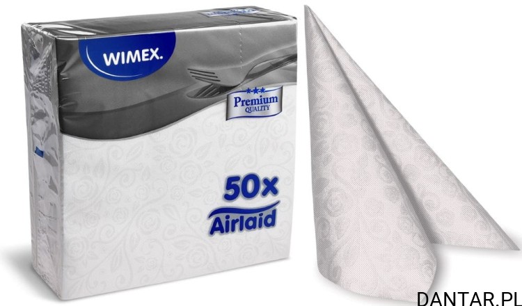 Serwetki premium 40x40 cm białe z wzorem filzelina a50/16 89200