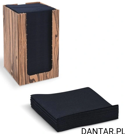 Serwetka premium 20x20cm czarna w pudełku 89319 a100/15
