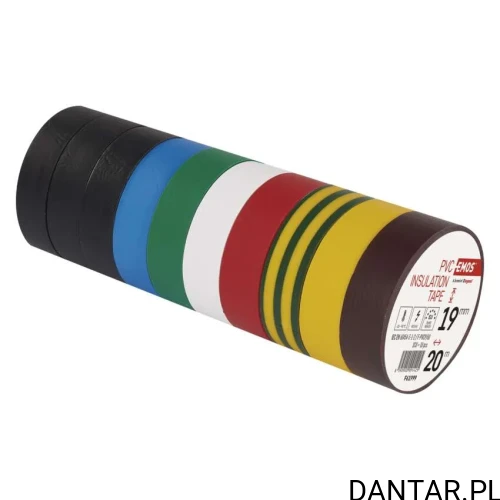 Taśma izolacyjna PCV 19mmx20m mix kolor Emos a1/10