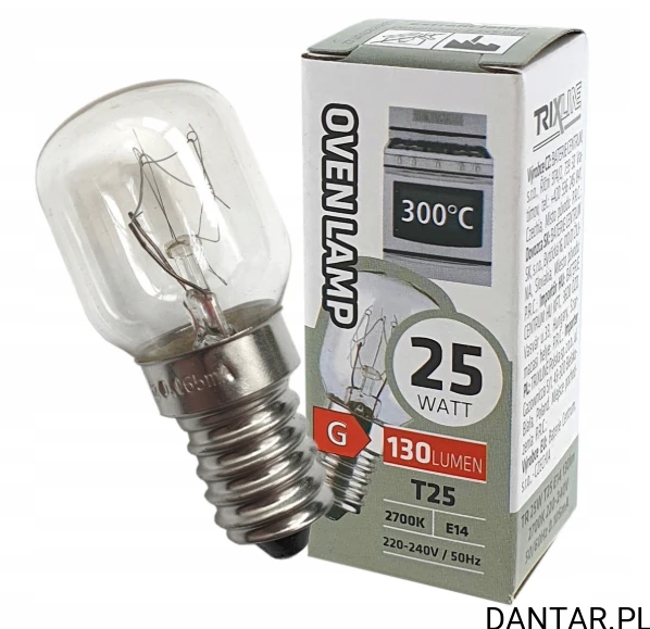 Żarówka piekarnikowa 25W E14 130lm 2700K Trixline T25
