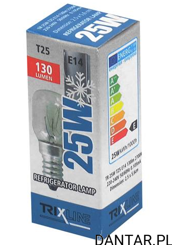 Żarówka do lodówki 25W E14 130lm 2700K Trixline T25