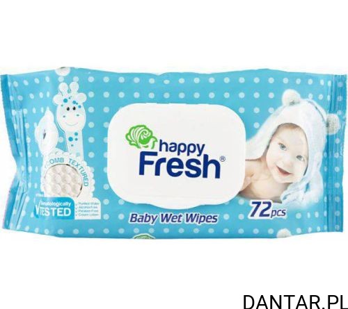 Chusteczki nawilżające z klipsem dla dzieci Happy Fresh a72 