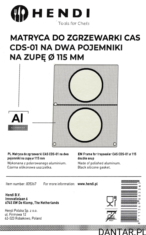 Matryca, ramka do zgrzewarki CDS-01 2x fi 115mm
