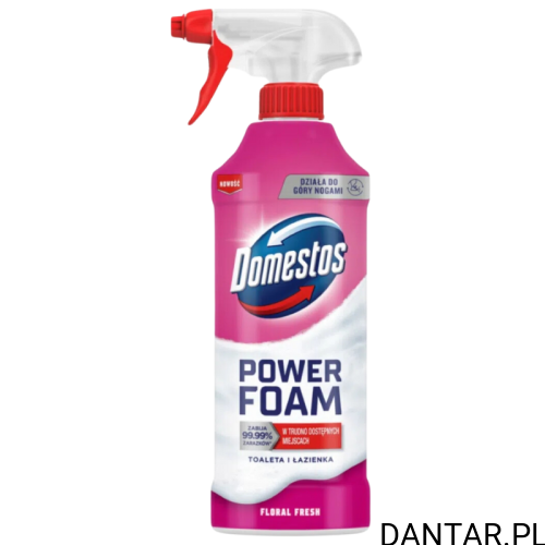 Domestos power foam spray do czyszczenia łazienki toalety 435ml floral fresh