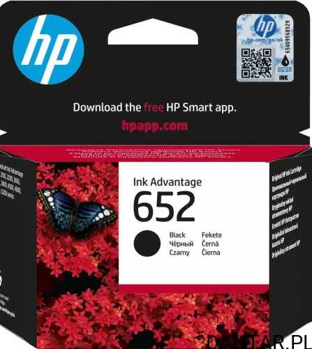 Tusz HP 652 czarny 3835/4535 oryginał 360str