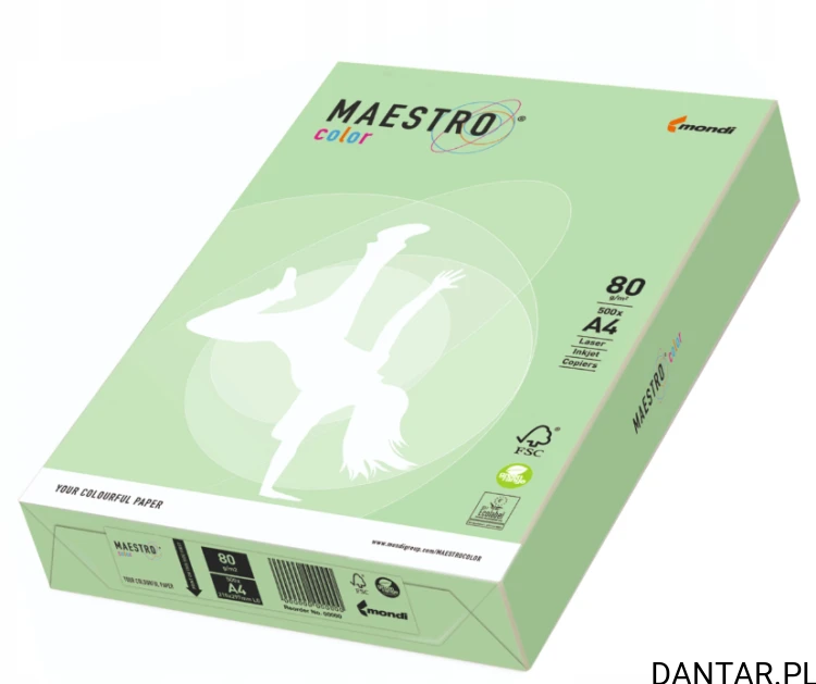 Papier ksero A4 zielony pastel 80g MG28 a500/5