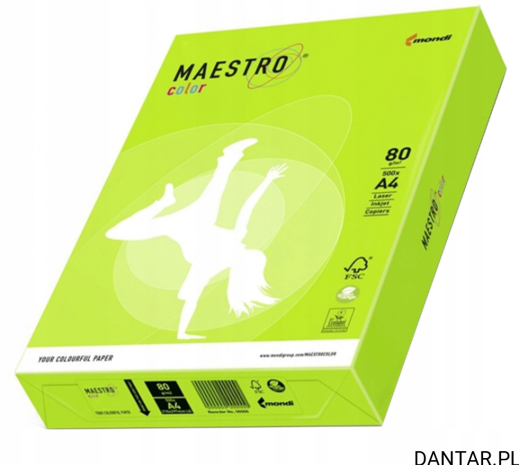 Papier ksero A4 neon green 80g a500/5