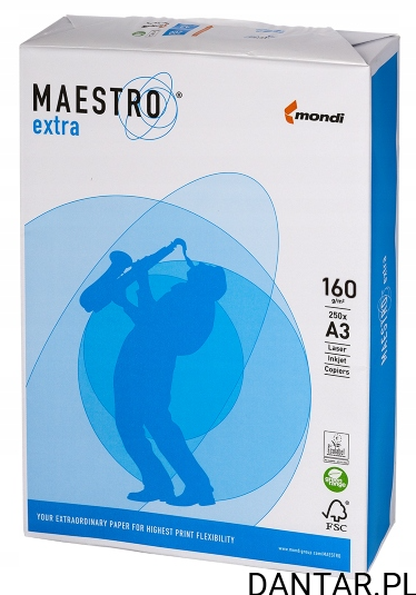 Papier ksero A3 Maestro extra 160g bialy a250/5