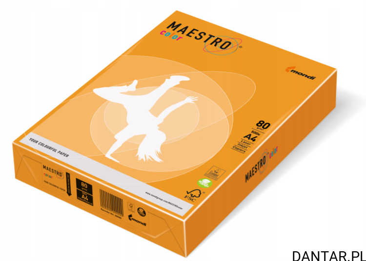 Papier ksero A4 80g mandarynka MO15 Maestro Mondi a500