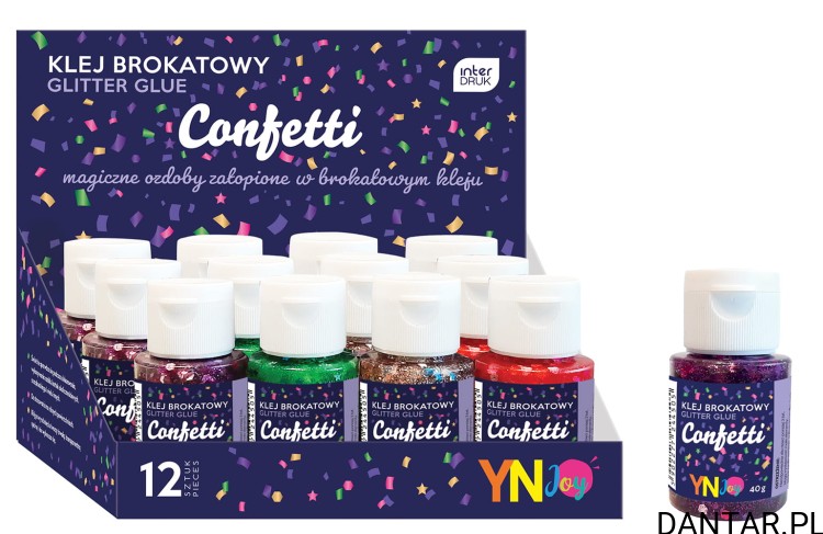 Klej brokatowy Interdruk 40g confetti a1/12