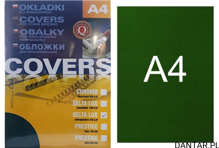 Okładka A4 delta skóra zielona Dovre a1/100