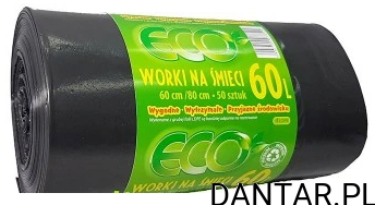 Worki 60l na śmieci czarne LD ECO a50/20