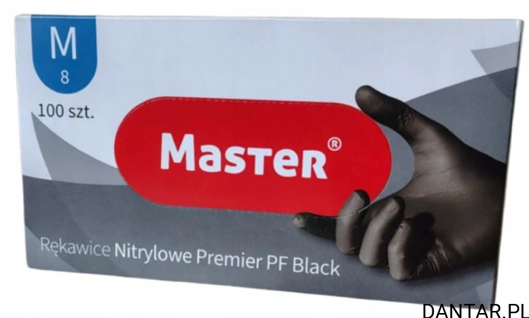Rękawice nitrylowe M czarne Premier PF black Master a100/10    