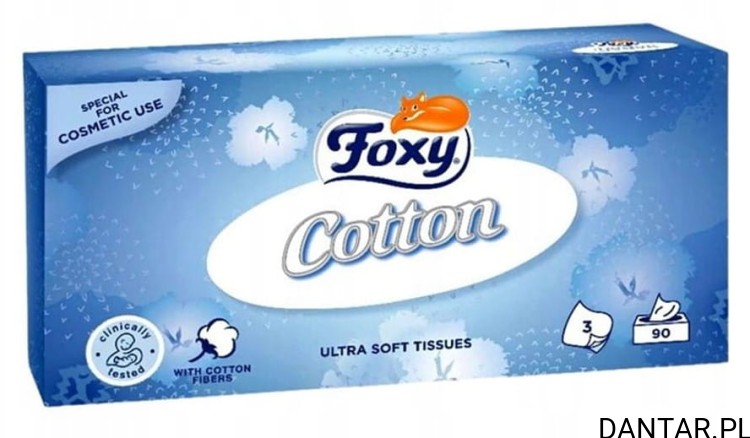 Chusteczki kartonik Foxy cotton 3warst. a90/12