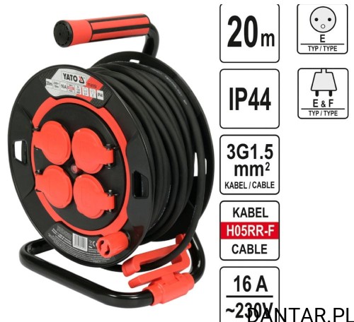 Przedłużacz bębnowy 20m Yato YT-81052