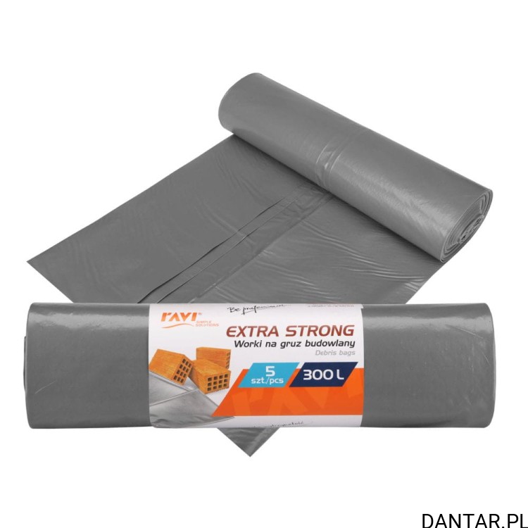 Worki extra strong na gruz szare 300l a5/10