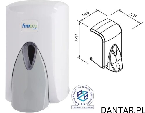 Dozownik do mydła w pianie 0,5l biały SF500PGWG