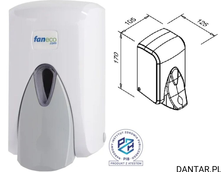Dozownik do mydła w pianie 0,5l biały SF500PGWG