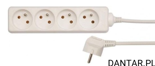 Przedłużacz 4G Z/U 3M biały 72505
