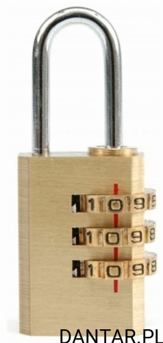 Kłódka szyfrowa 30mm mosiężna 77607 