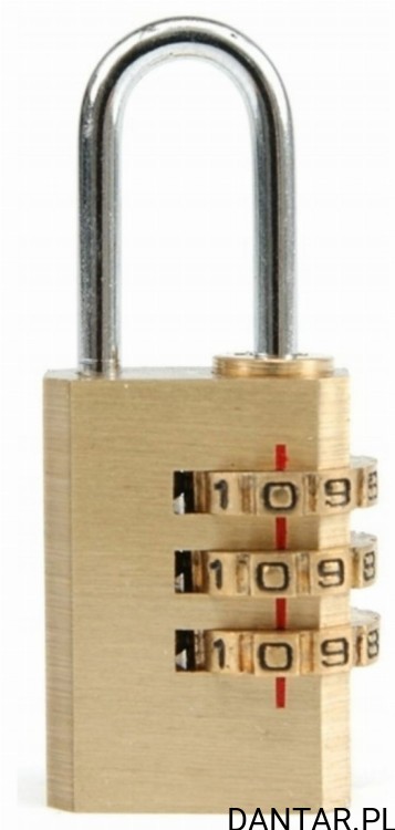 Kłódka szyfrowa 30mm mosiężna 77607 