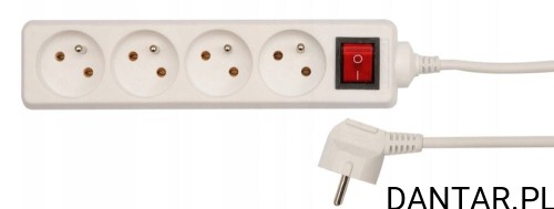 Przedłużacz z włącznikem 4G Z/U 1.5M Vorel 72525