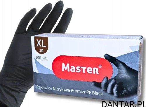 Rękawice nitrylowe XL czarne Premier PF black Master a100/10