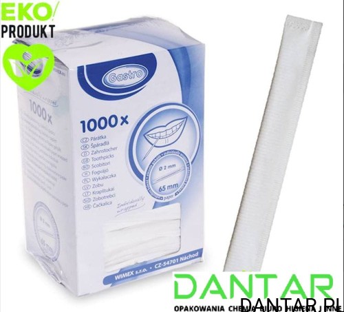 Wykałaczka drewniana hig. opakowana w papierku a1000/50 66710