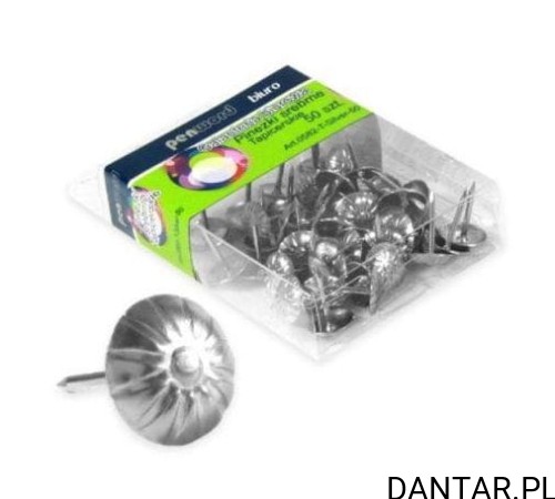 Pinezki tapicerskie ozdobne srebrne a50 