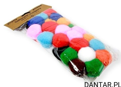 Dekoracje pompony 5cm mix kolorów a30