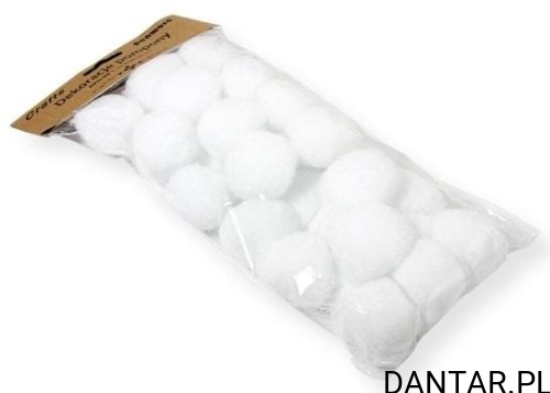 Dekoracje pompony 5cm białe a30