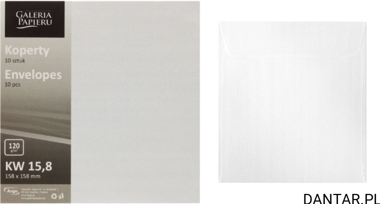 Koperta MILLENIUM diamentowa biel 158x158mm a10