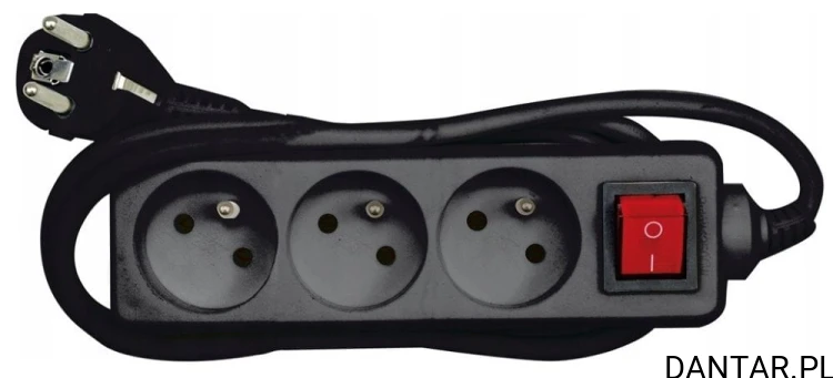 Przedłużacz z włącznikiem 3G Z/U 3M 72626