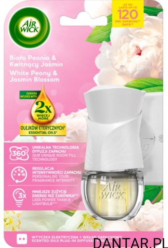 Air wick elektryk całe urządzenie 19ml biała peonia i kwitnący jaśmin