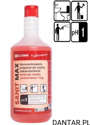 Eco Shine 1l sanit max skoncentrowany płyn do mycia i odkamieniania sanitariatów i łazienek a1/12
